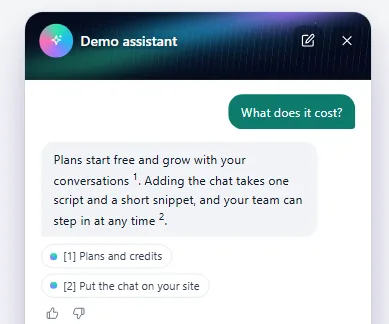 Preview of the Aurora bubble chat template