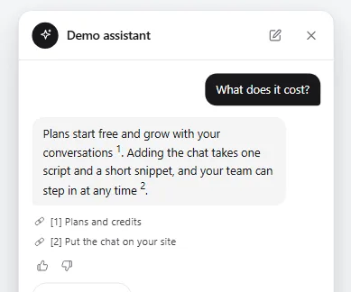 Preview of the Clean bubble chat template