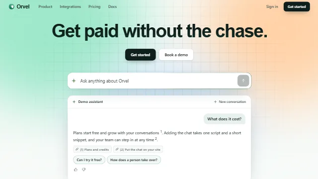 Preview of the SaaS ask hero chat template