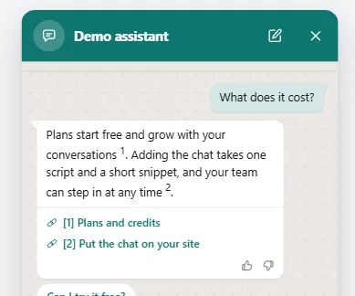 Preview of the Tail bubble chat template