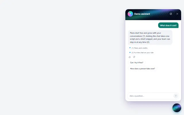 Preview of the Aurora bubble chat template