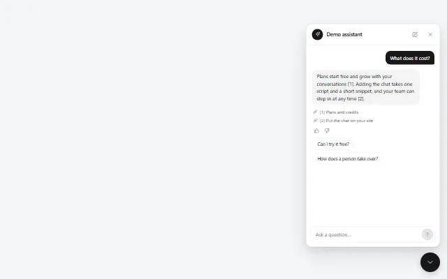 Preview of the Clean bubble chat template