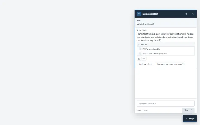 Preview of the Corporate bubble chat template