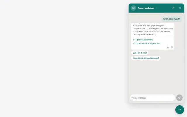 Preview of the Tail bubble chat template